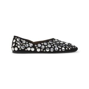 Khaite Black Ballerinas With Textured Silver Studs - NWT